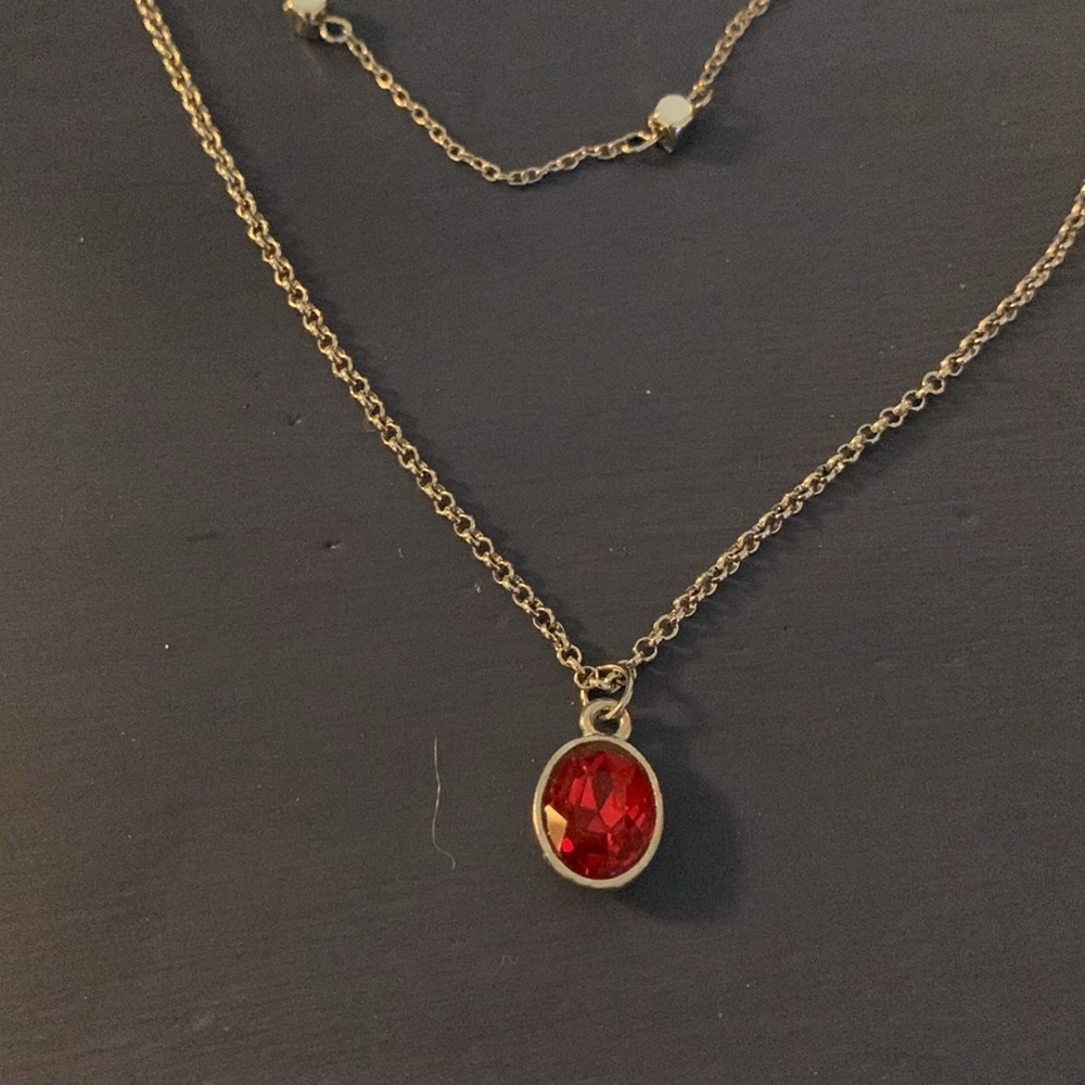 Paparazzi 40 inches silver and red necklace. Never worn. - Picture 2 of 5